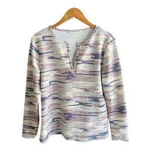 Muted Camouflage Long Sleeve Women's Top NWT